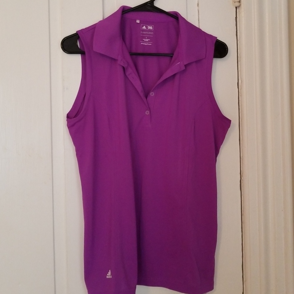 Purple Adidas golf tank top